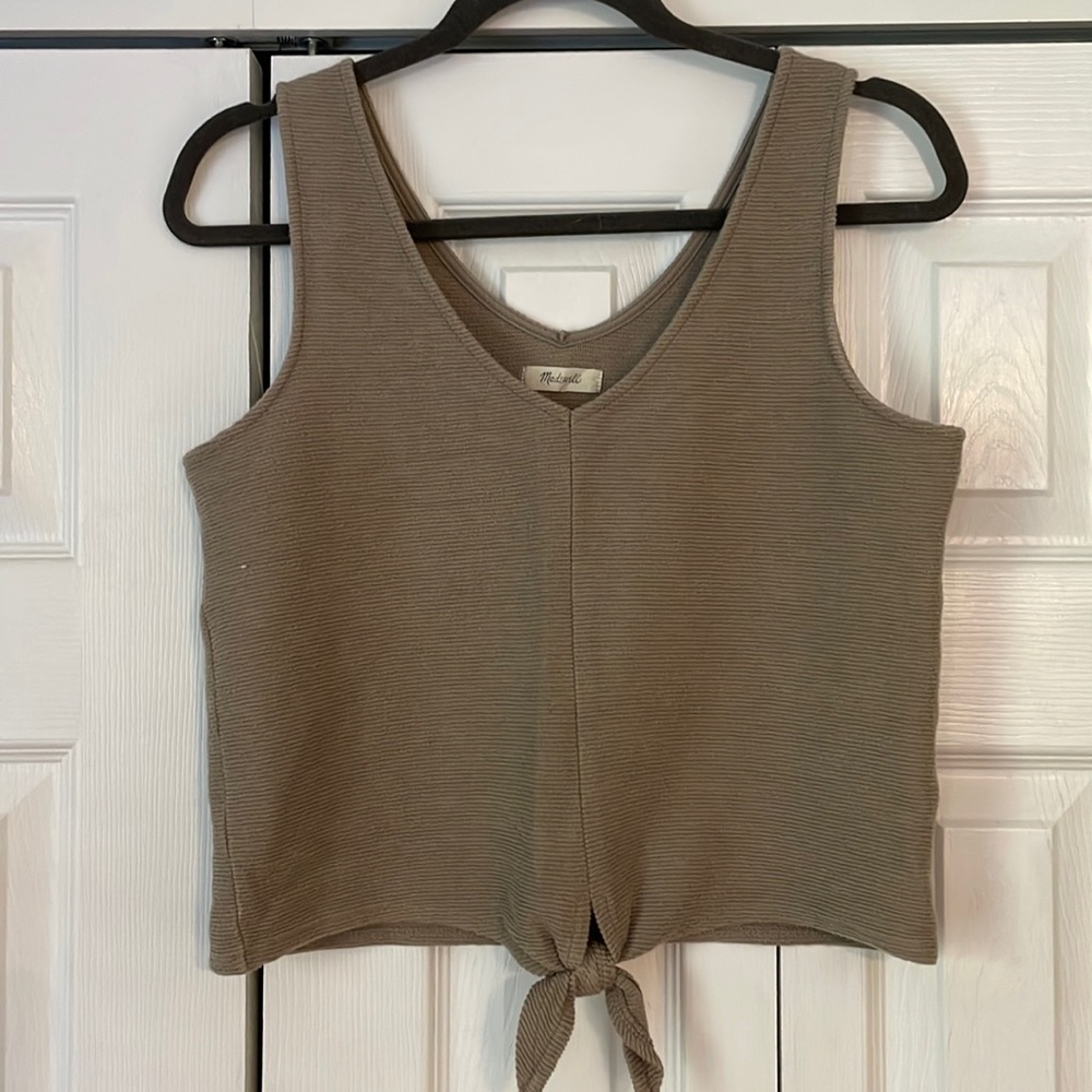 Madewell Ribbed tie front top